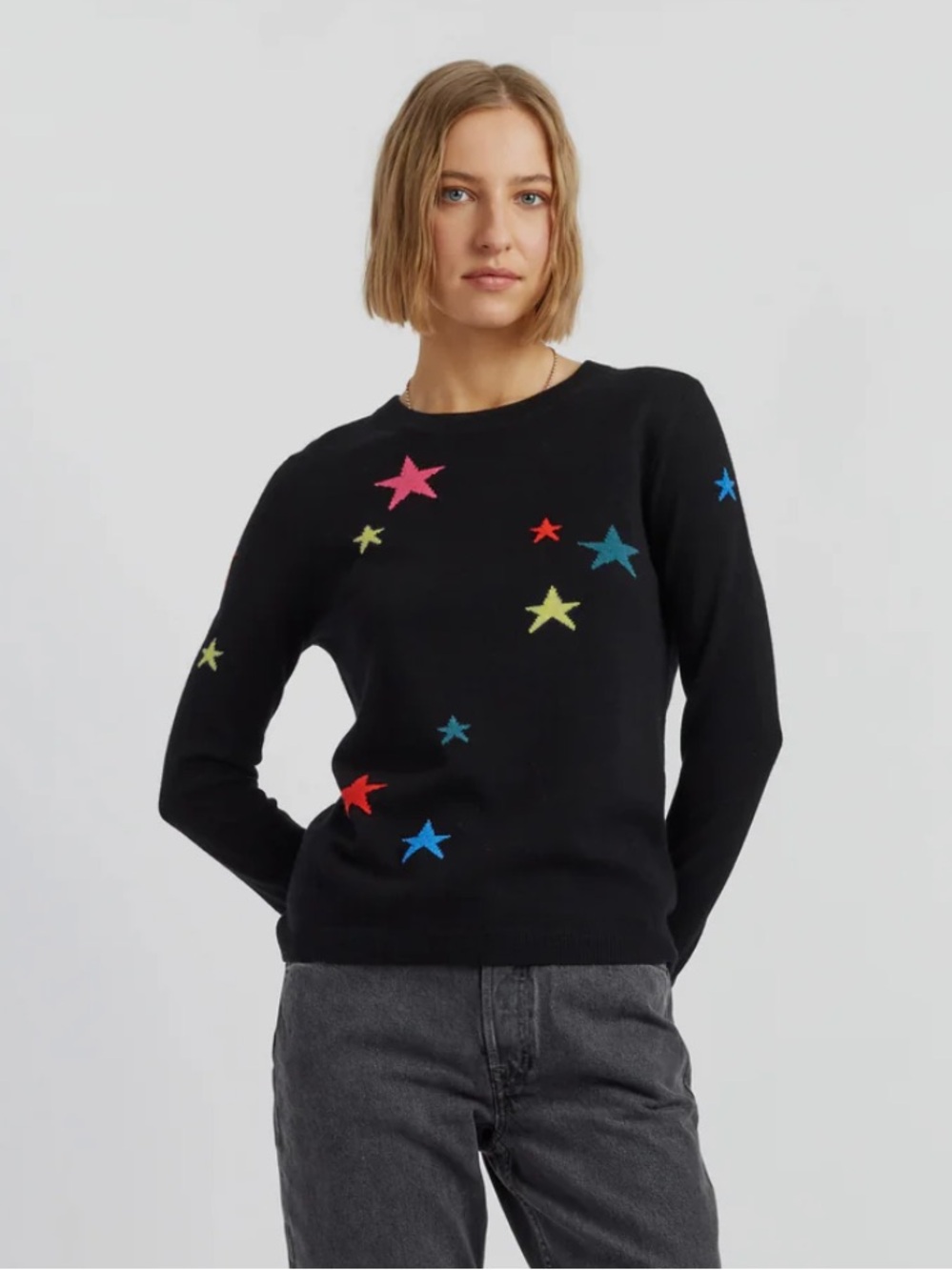 Chinti & Parker Black Star multicolor wool Crewneck Sweater